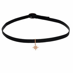 starburst dangle choker in rose gold