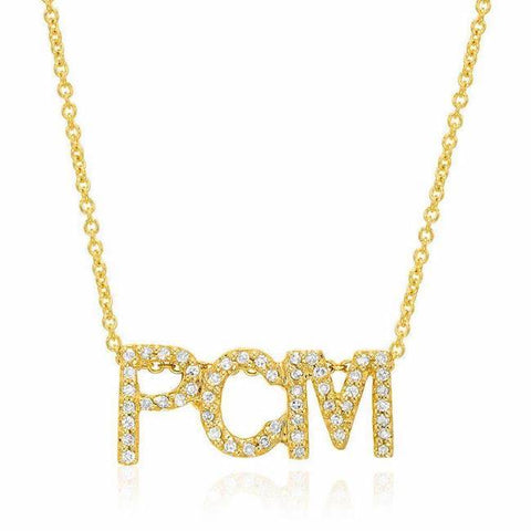 Triple Block Initial Necklace