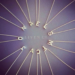 Petite block initial necklaces