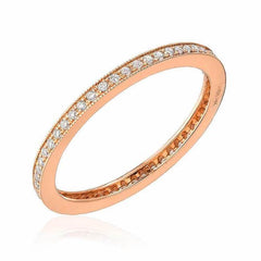 pave eternity band with milgrain border in rose gold