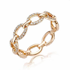 classic chain link eternity band in rose gold