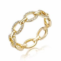classic chain link eternity band in yellow gold