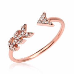 arrow ring with diamonds in rose gold