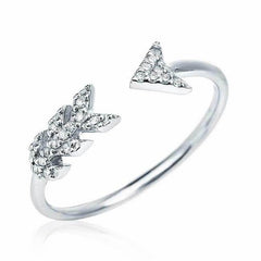 arrow ring with diamonds in white gold