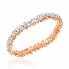 Granules wave eternity band in rose gold with white gold