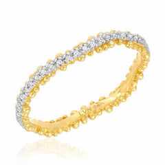 Granules wave eternity band in yellow gold with white gold
