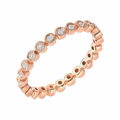 bezel set diamond eternity band in rose gold