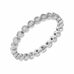 bezel set diamond eternity band in white gold