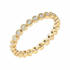 bezel set diamond eternity band in yellow gold