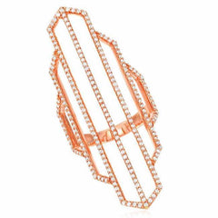 Skyscraper ring with diamonds in rose gold