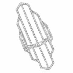 Skyscraper ring with diamonds in white gold