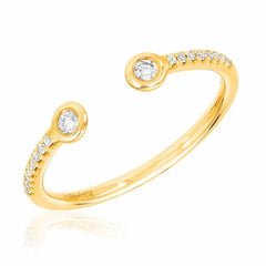 Double Bezel Diamond Open Halfway Band in yellow gold