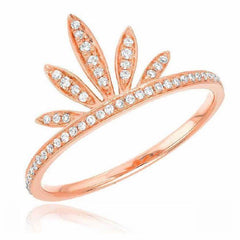sunrise ring with diamonds in rose gold