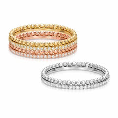 diamond and bead eternity bands for stacking
