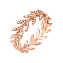 wreath band with diamonds in 14k rose gold