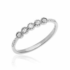 Heirloom Diamond Set Band with Five Rose Cut Diamond Centers