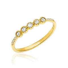 Heirloom Diamond Set Band with Five Rose Cut Diamond Centers