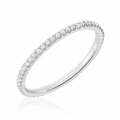 pave eternity band in white gold