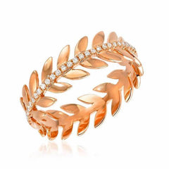 wreath ring with diamonds in rose gold