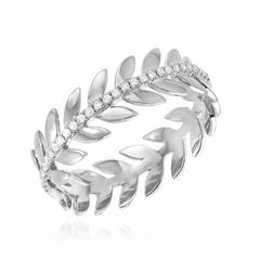 wreath ring with diamonds in white gold