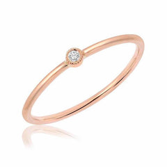 Single Petite Bezel Set Diamond Band in rose gold