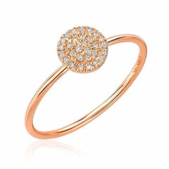 pave disc ring in rose gold