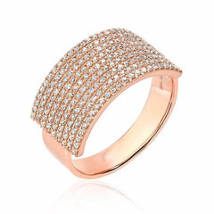 extra wide diamond band in rose gold