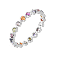 linea colored sapphire eternity band in 14k white gold