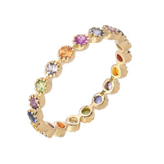 linea colored sapphire eternity band in 14k yellow gold