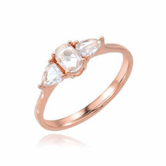heirloom triple rose cut ring in rose gold