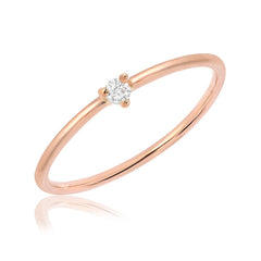 souli single diamond ring in 14k rose gold