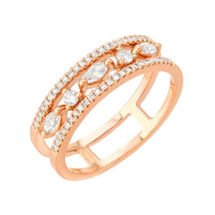 heirloom ultimate bridal band in 14k rose gold with diamonds