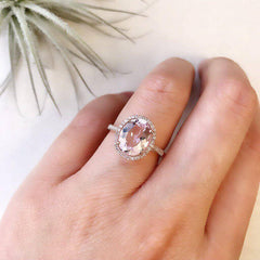 One of a Kind Single Shank Morganite Ring