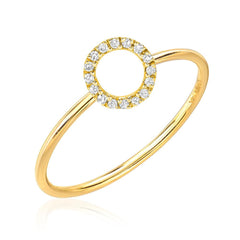 open circle diamond stacker ring in yellowgold