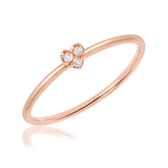 mini heart rose gold band