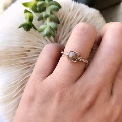 One of a Kind Rustic Diamond Ring in Rose Gold