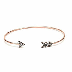 arrow cuff with diamonds in rose gold and black rhodium
