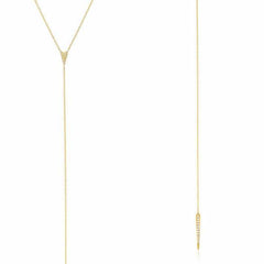 arrowhead and dagger lariat necklace in yellow gold