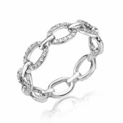 classic chain link eternity band in white gold