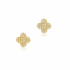 Clover Pave Post Earrings