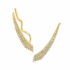 comet pave ear climbers in yellow gold
