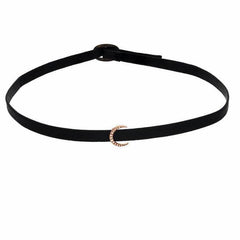crescent moon choker in rose gold