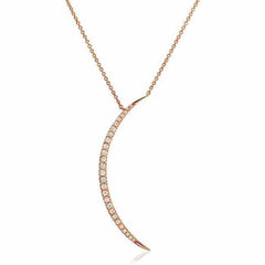 Crescent moon necklace in rose gold
