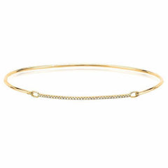 14k gold diamond bar bangle in yellow
