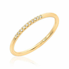 diamond top band in yellow gold