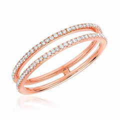 double row diamond ring in rose gold