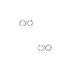 mini infinity earrings in white gold