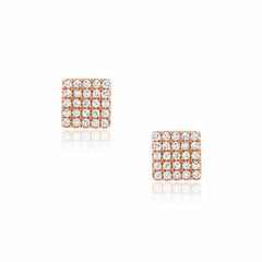 square post earrings in rose gold