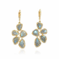multi drop labradorite dangle earrings in yellow gold