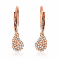 Paisley leverback earrings in rose gold